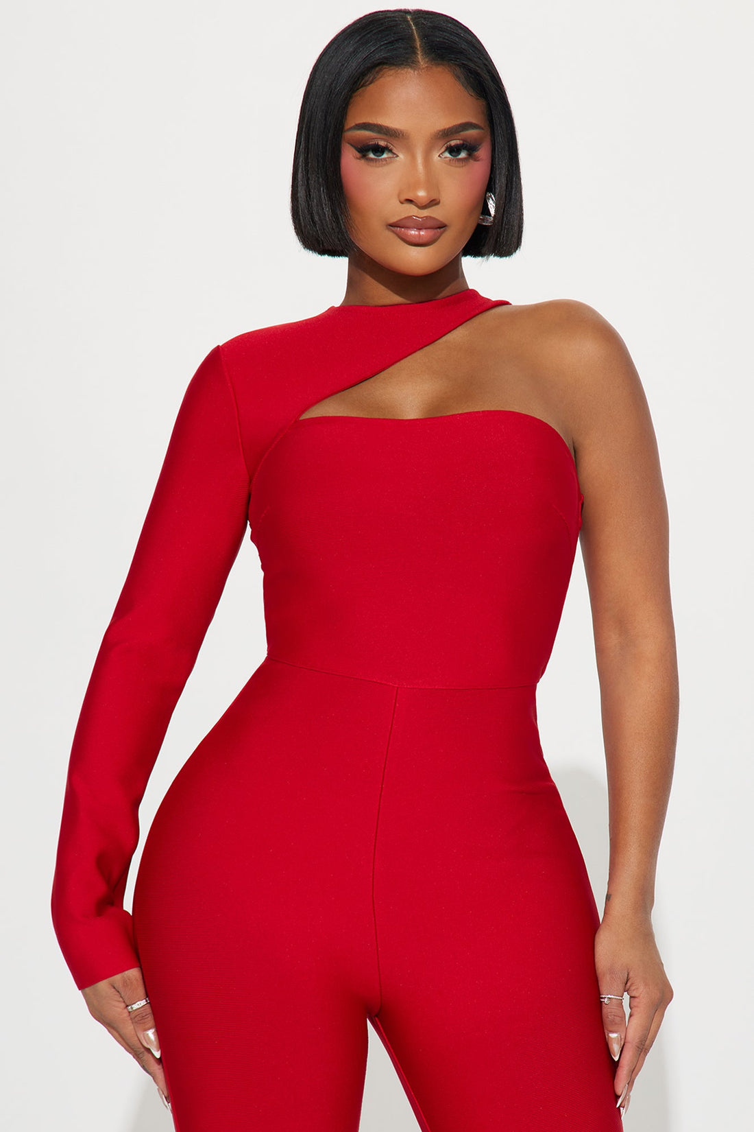 Make It Out Bandage Jumpsuit - Red