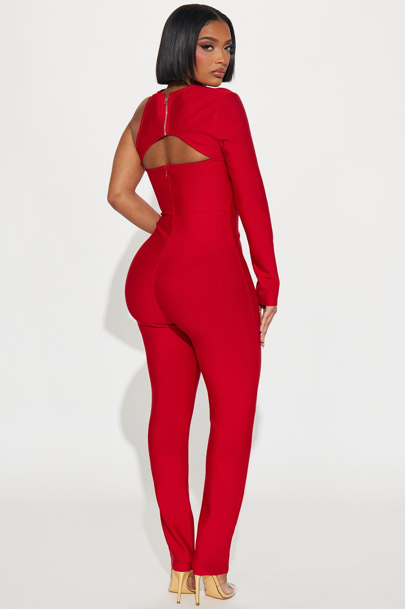 Make It Out Bandage Jumpsuit - Red