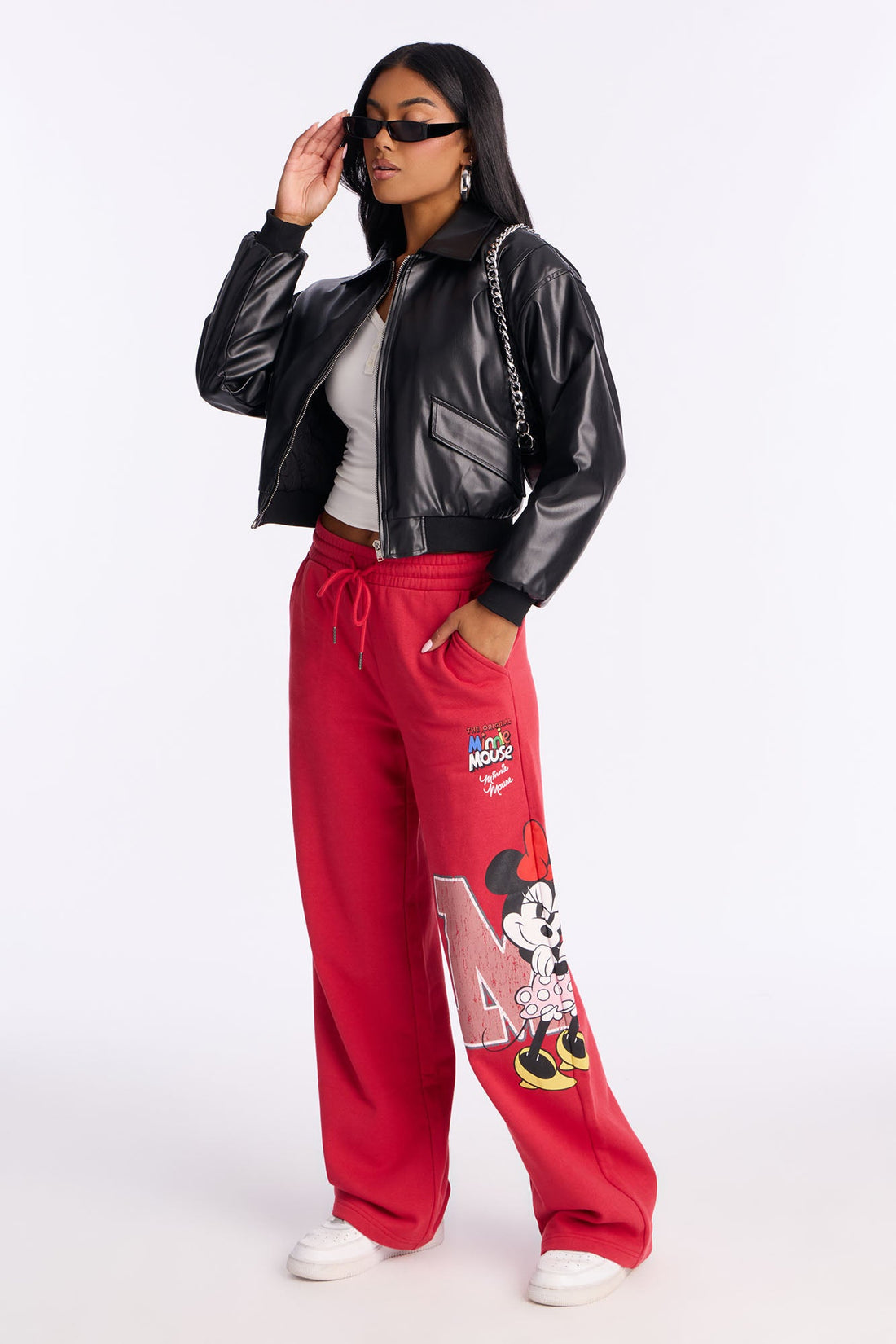 Minnie Mouse Wide Leg Fleece Pant - Red