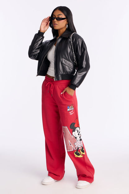 Minnie Mouse Wide Leg Fleece Pant - Red