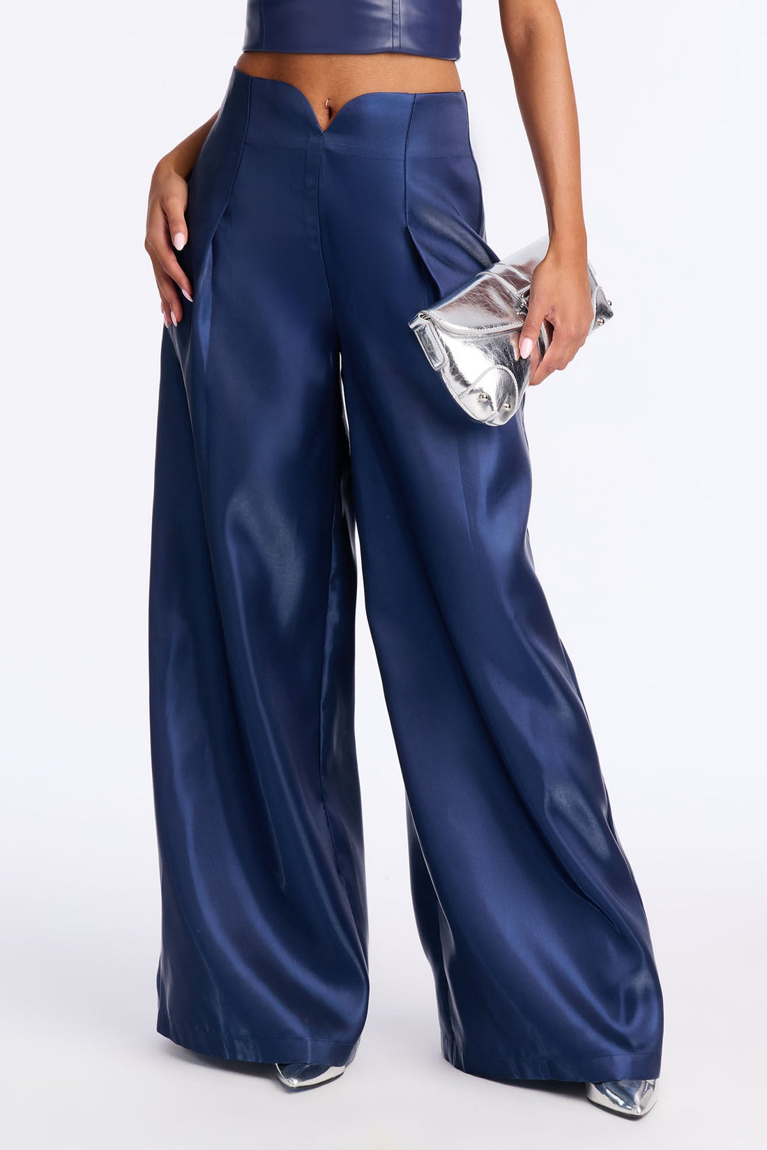 Rosey High Rise Wide Leg Pant 33″ - Royal