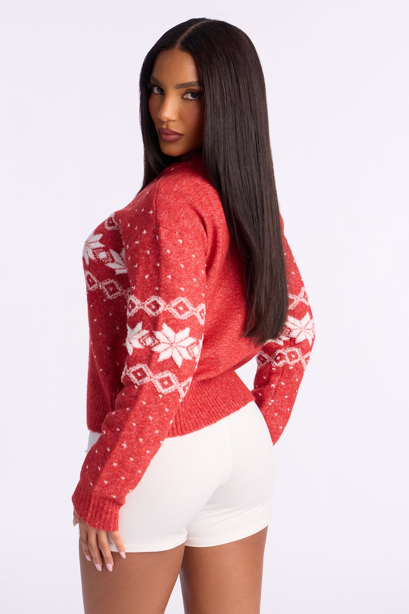 Winter Nights Fair Isle Socks And Sweater Set - Red/combo
