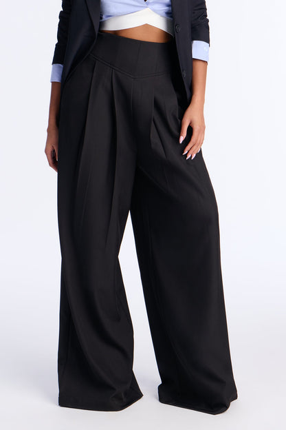 Lauriel Wide Leg High Waisted Trousers 32″ - Black