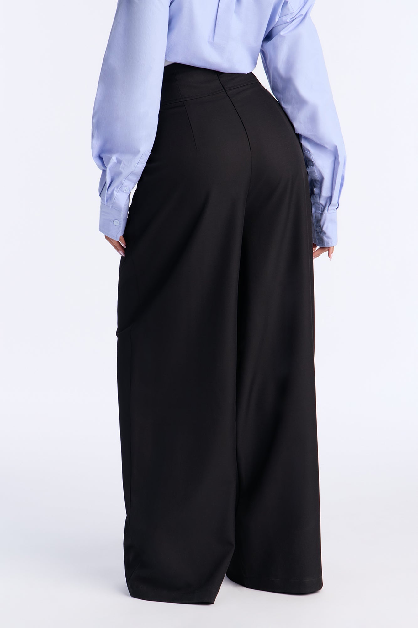 Lauriel Wide Leg High Waisted Trousers 32″ - Black