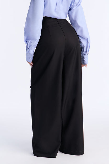 Lauriel Wide Leg High Waisted Trousers 32″ - Black