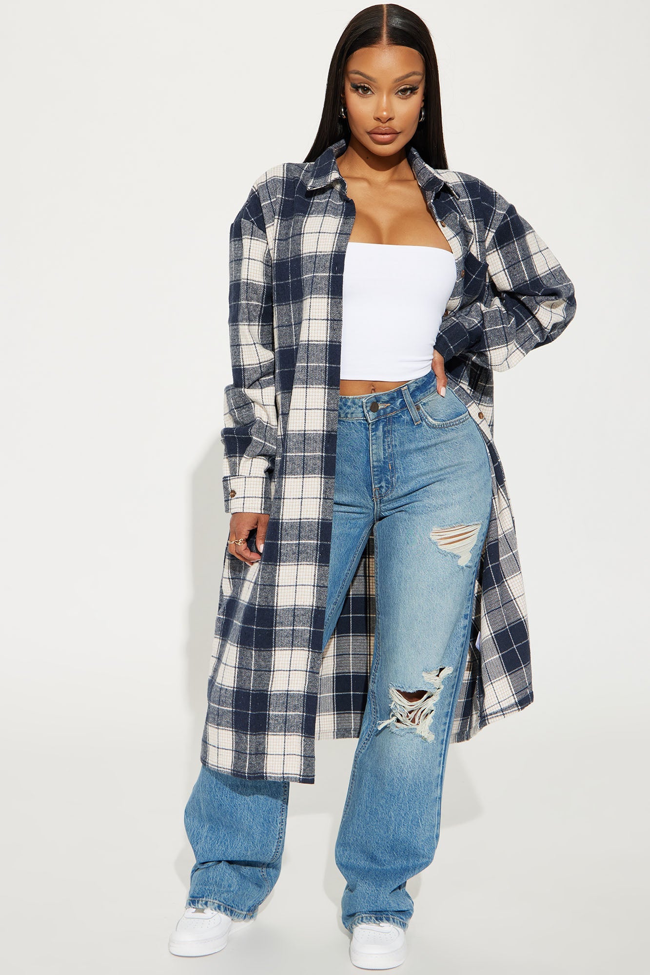Unbothered Queen Ripped Straight Leg Jeans - Vintage Wash