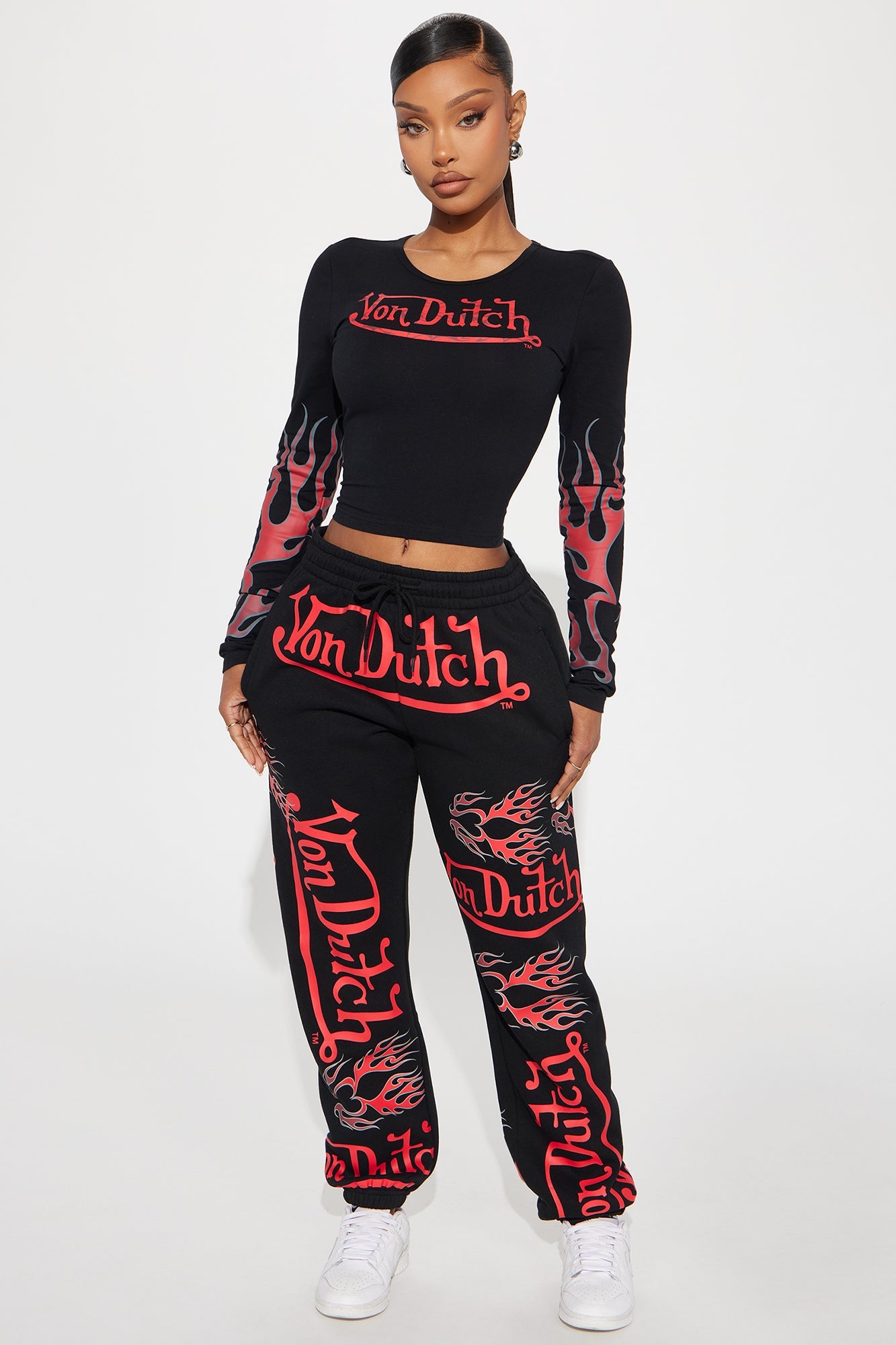 Von Dutch Flames Jogger - Black/Red