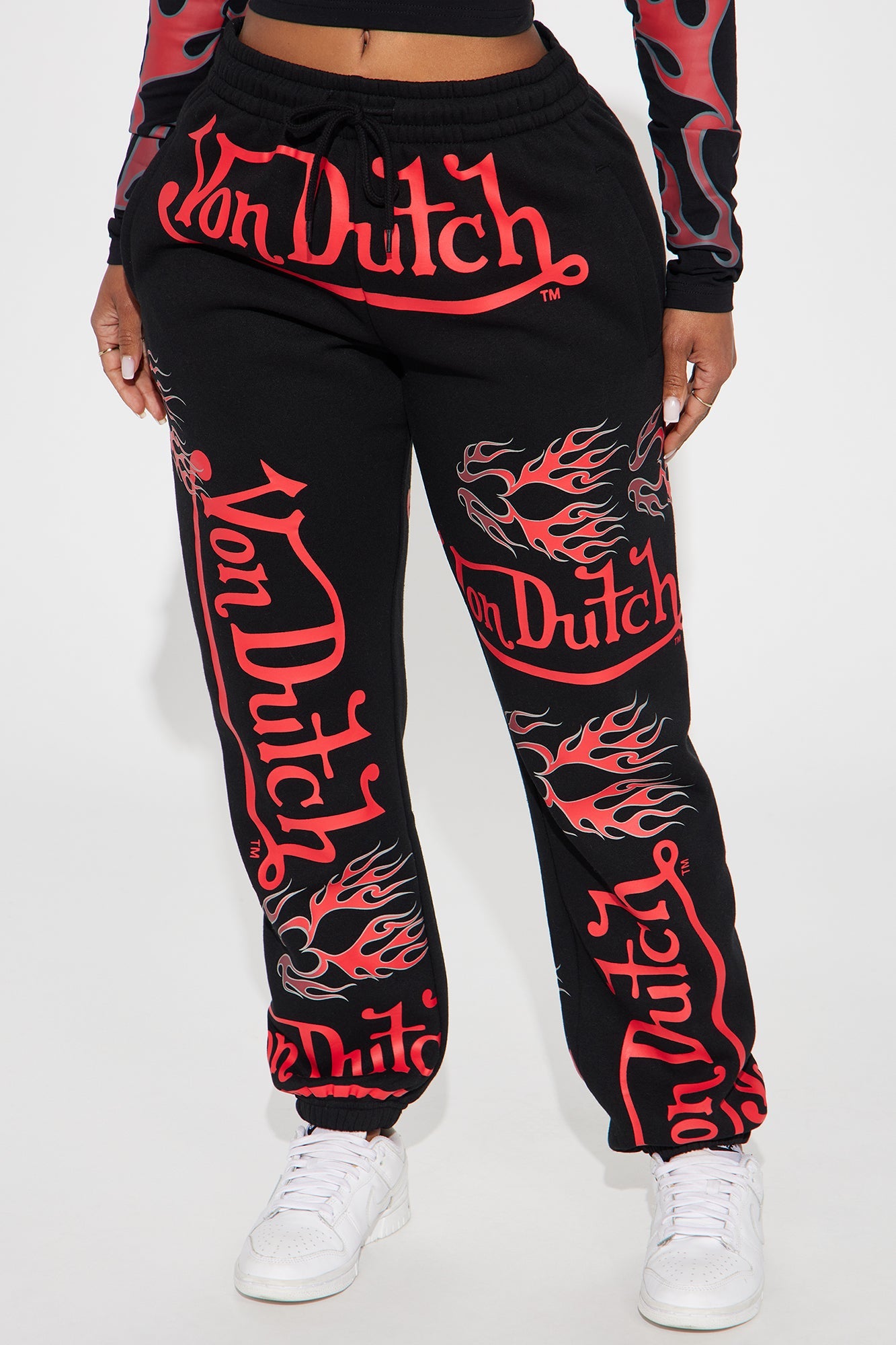 Von Dutch Flames Jogger - Black/Red