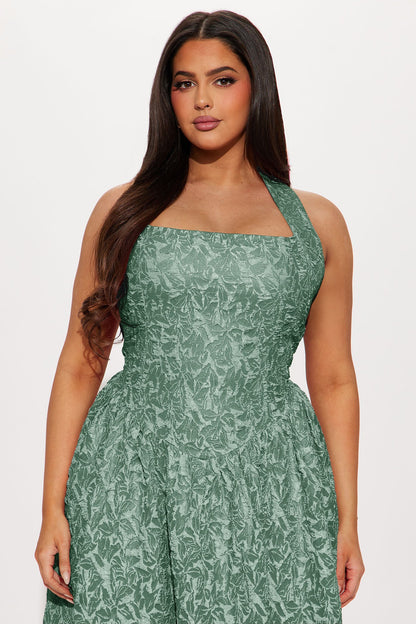 Meredith Jacquard Maxi Dress - Teal