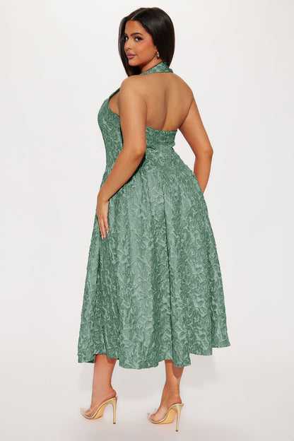 Meredith Jacquard Maxi Dress - Teal