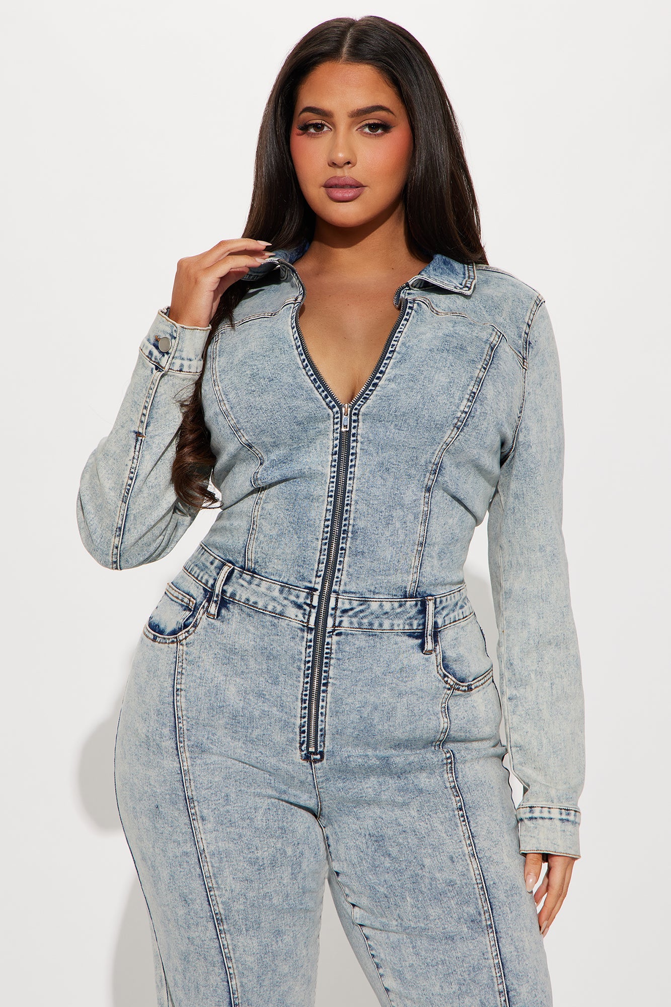 Concrete Jungle Denim Jumpsuit - Light Wash