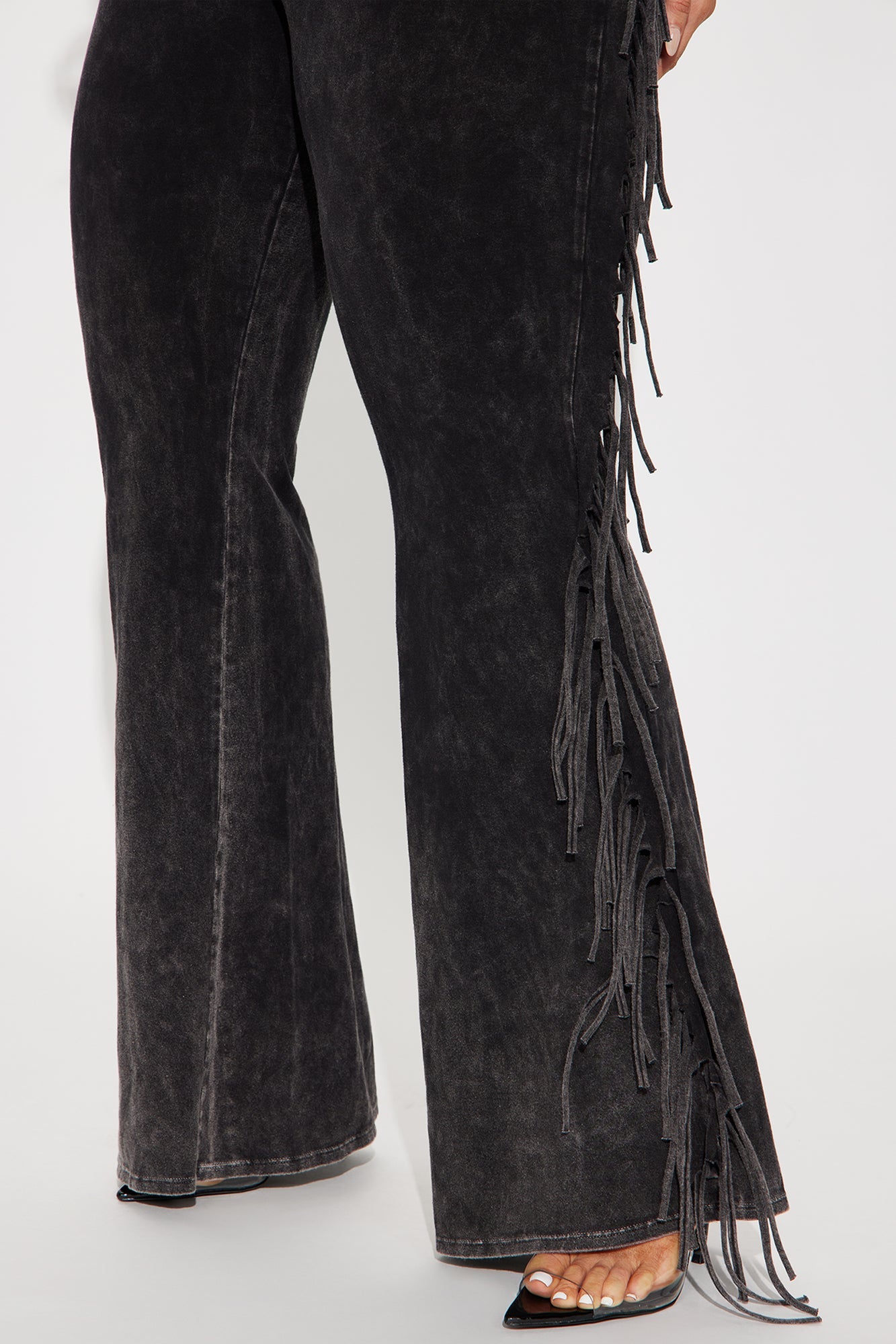 Carry Me Higher Long Sleeve Fringe Jumpsuit - Black