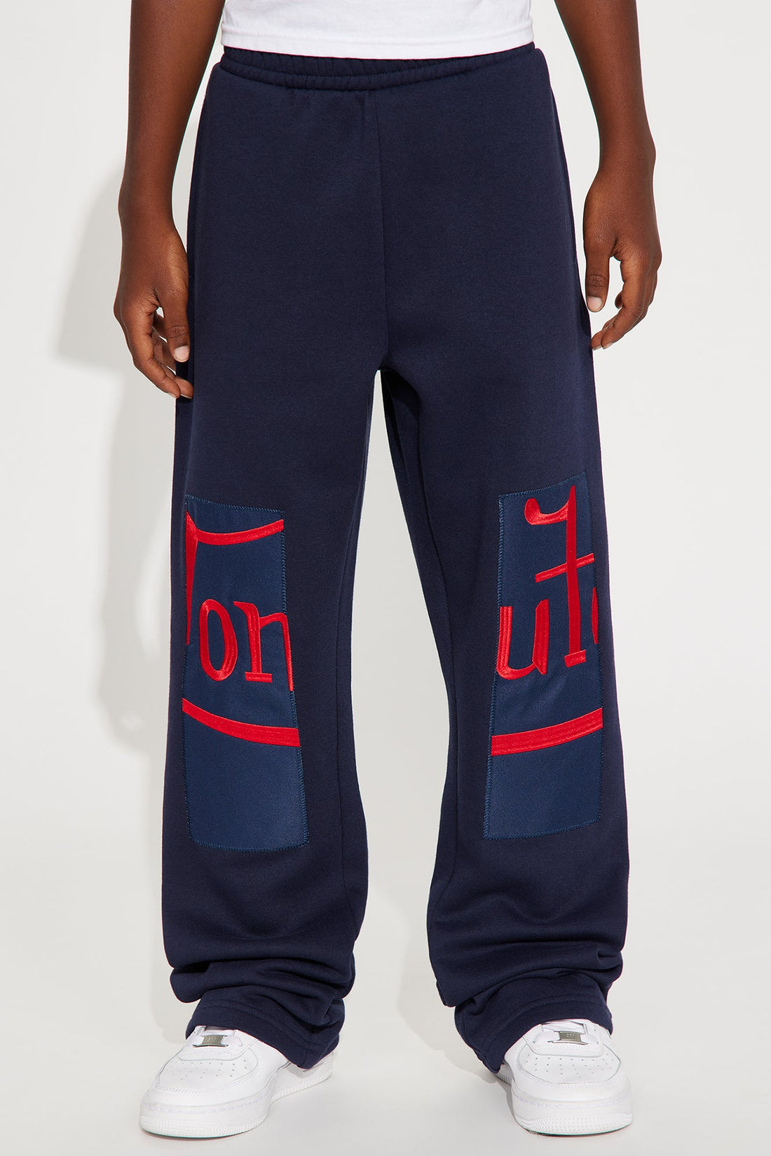 Mini Von Dutch Split Flared Sweatpants - Navy