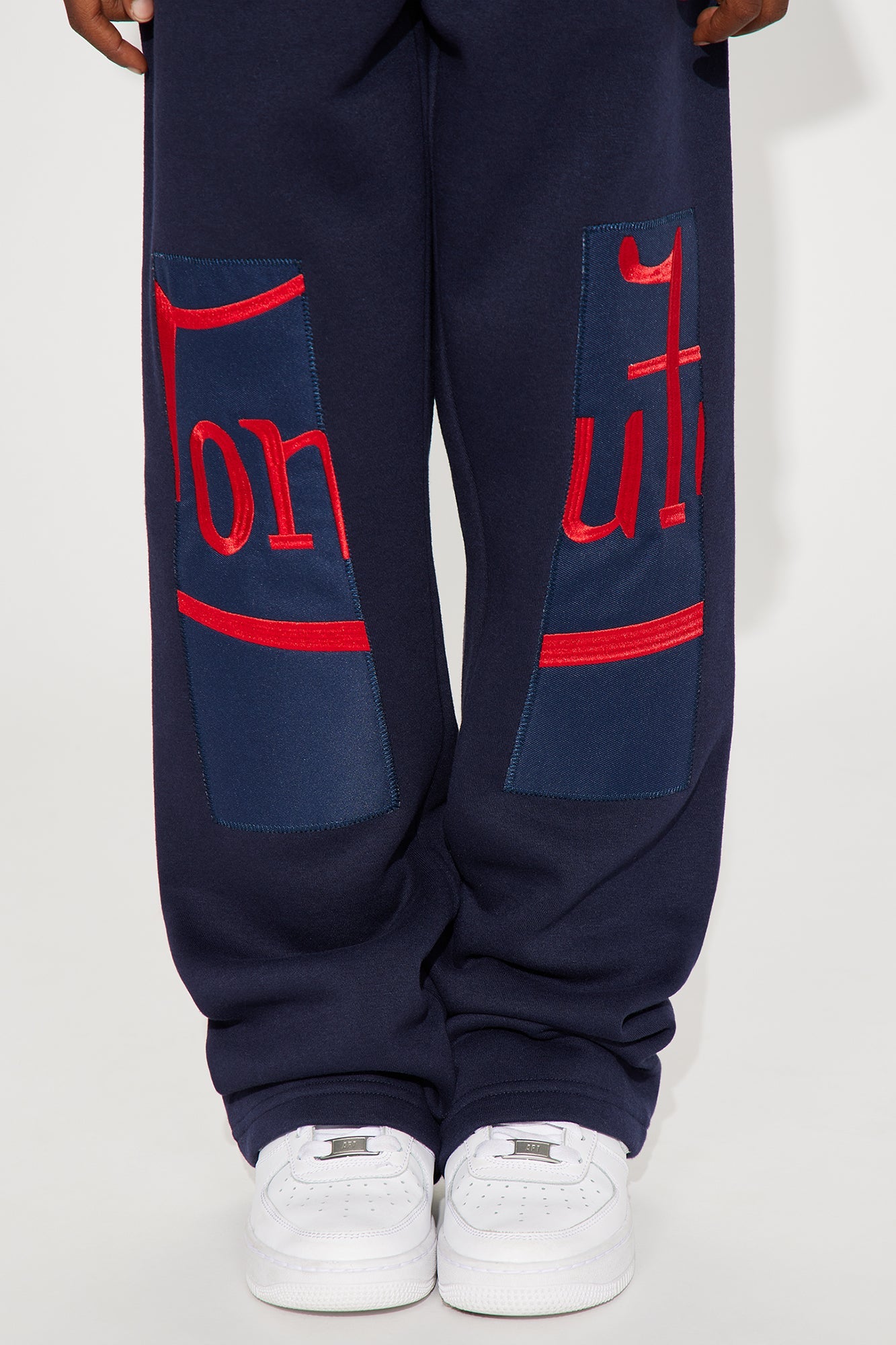 Mini Von Dutch Split Flared Sweatpants - Navy