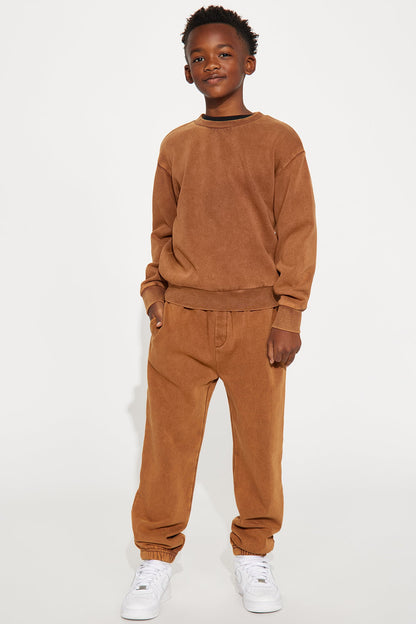 Mini Tyson Heavy Wash Crewneck Sweatshirt - Dark Brown