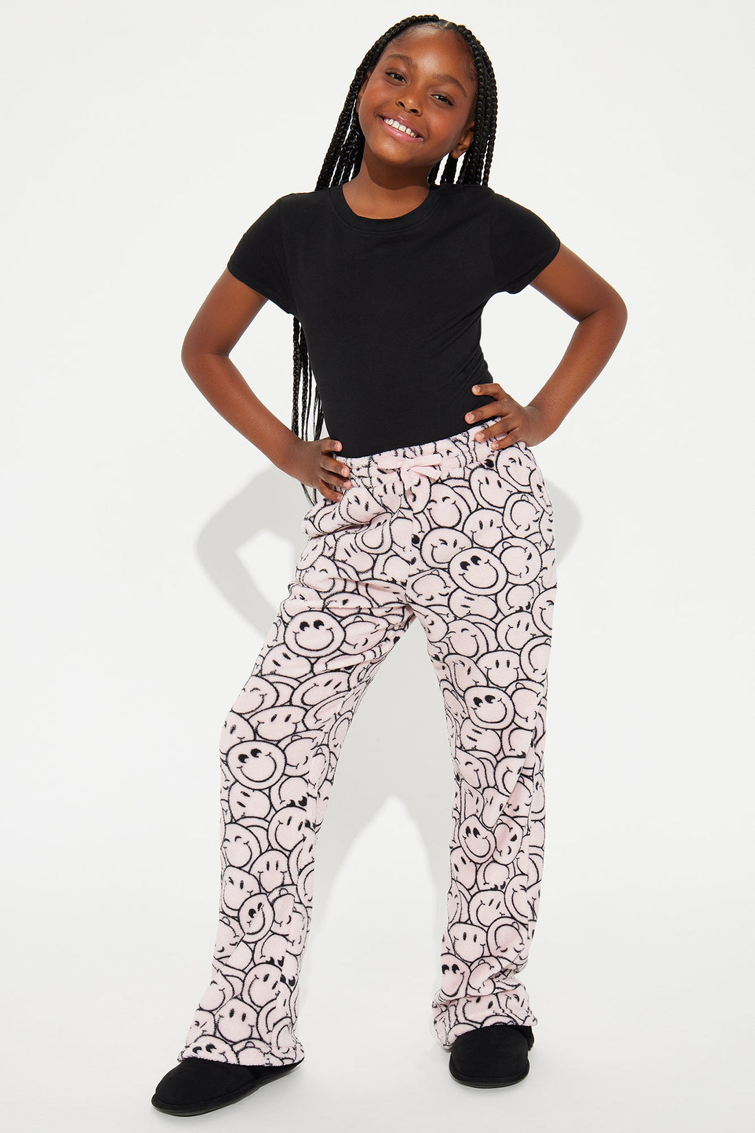 Mini Keep Smiling Plush Pant - Pink