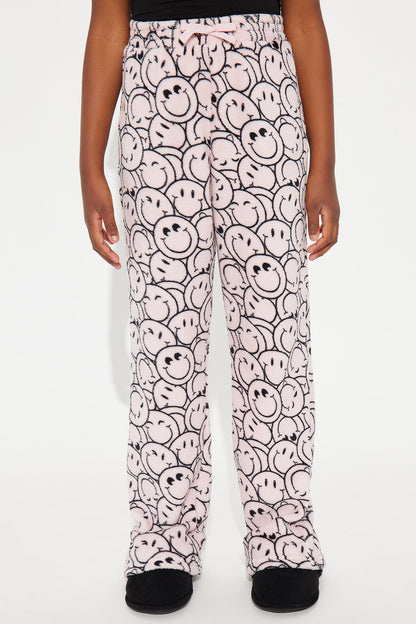 Mini Keep Smiling Plush Pant - Pink