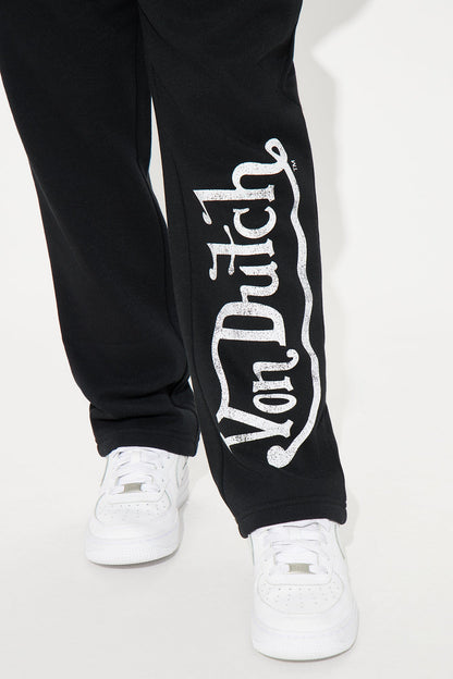 Mini Von Dutch Washed Wide Leg Pant - Black/White