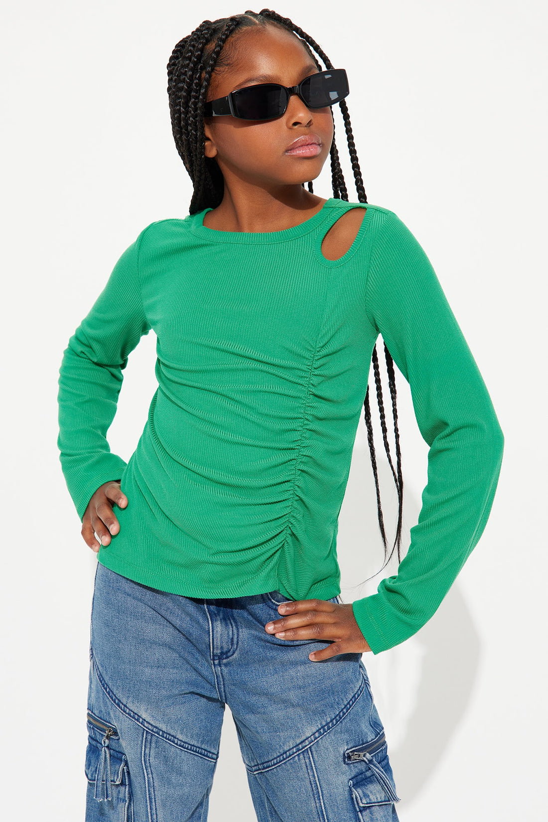 Mini Kelly Long Sleeve Top - Green