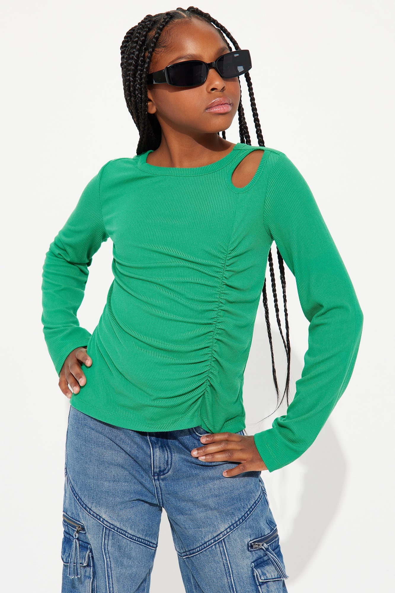 Mini Kelly Long Sleeve Top - Green