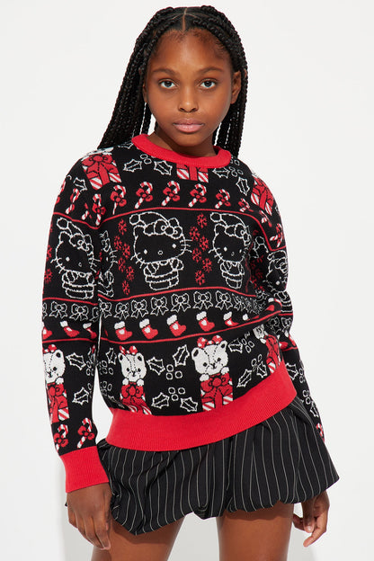 Mini Hello Kitty Christmas Sweater - Black/combo