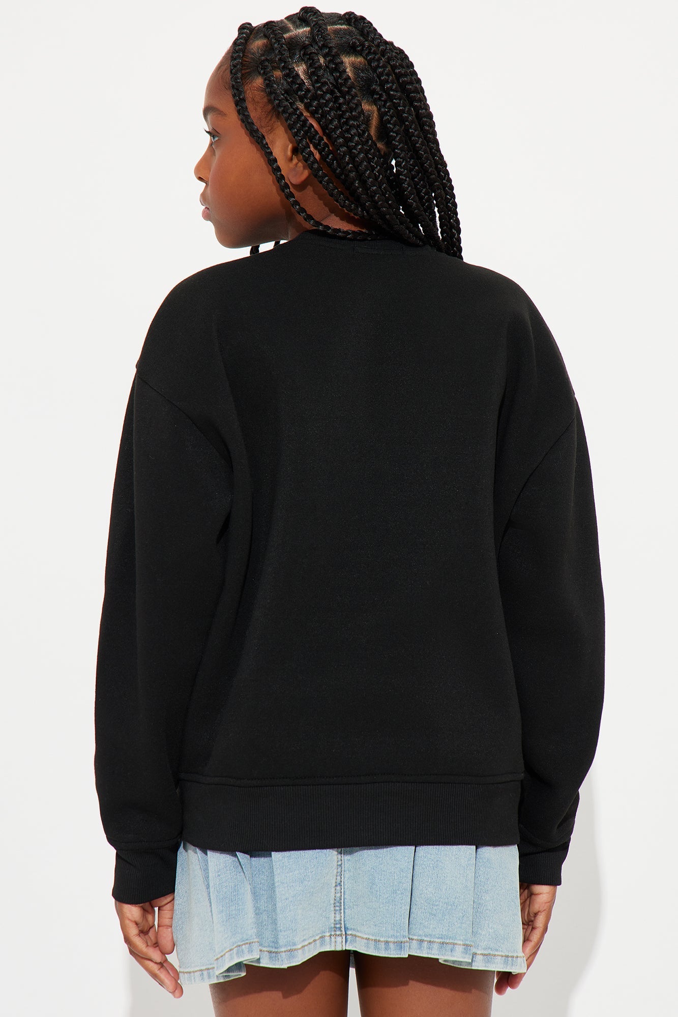 Mini Sweet Like Cherries Crew Neck Sweatshirt - Black