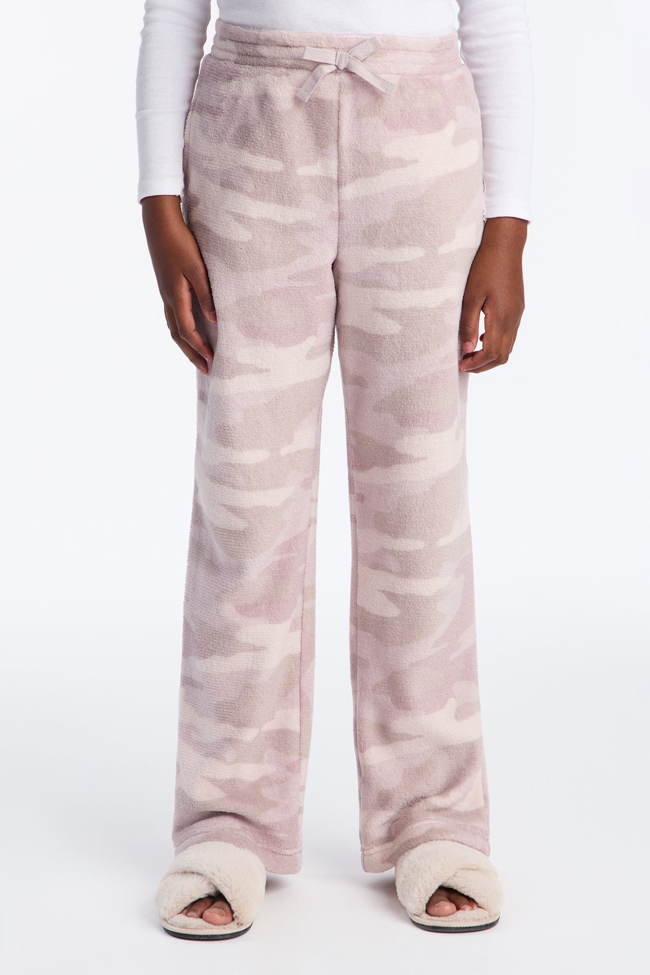 Mini Hide And Seek Camo Plush Pants - Pink
