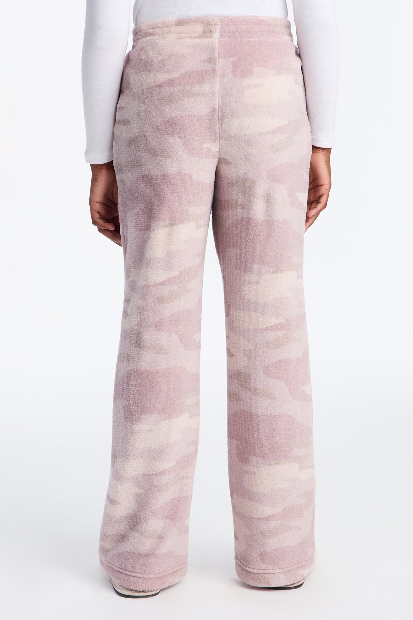 Mini Hide And Seek Camo Plush Pants - Pink