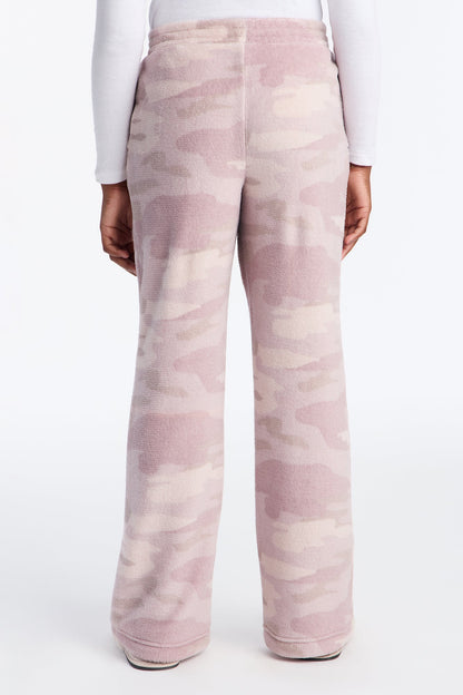 Mini Hide And Seek Camo Plush Pants - Pink