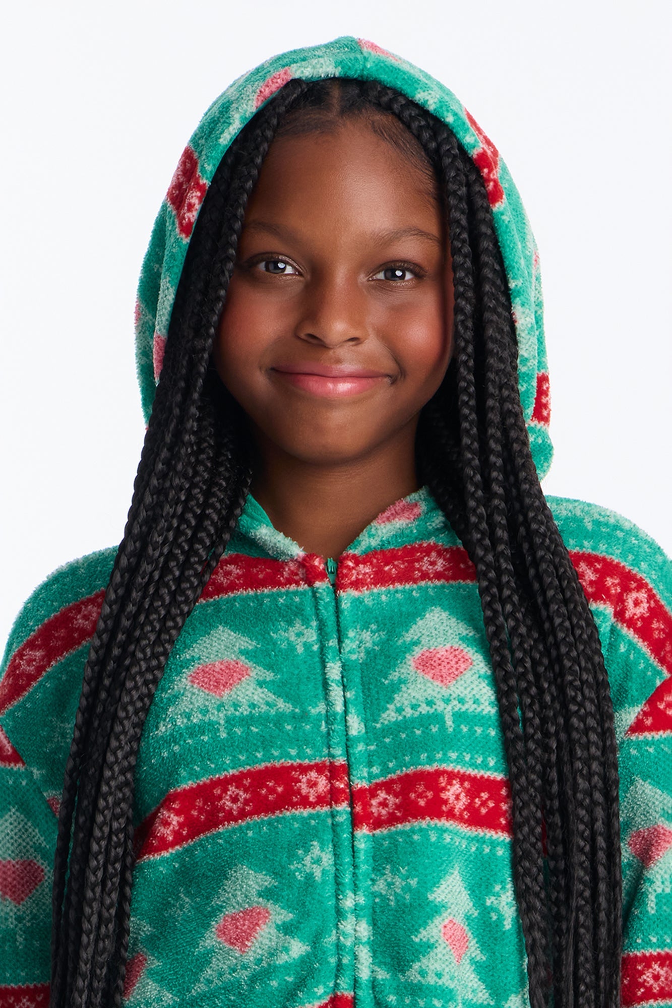 Mini Holly Jolly Mood Plush Jumpsuit Onesie - Green/combo