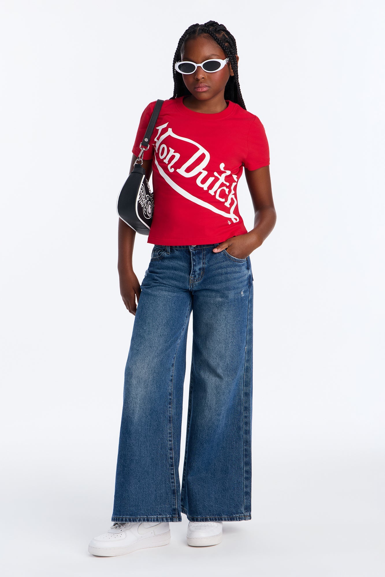 Mini Von Dutch Wrapped Logo Short Sleeve Tee - Red
