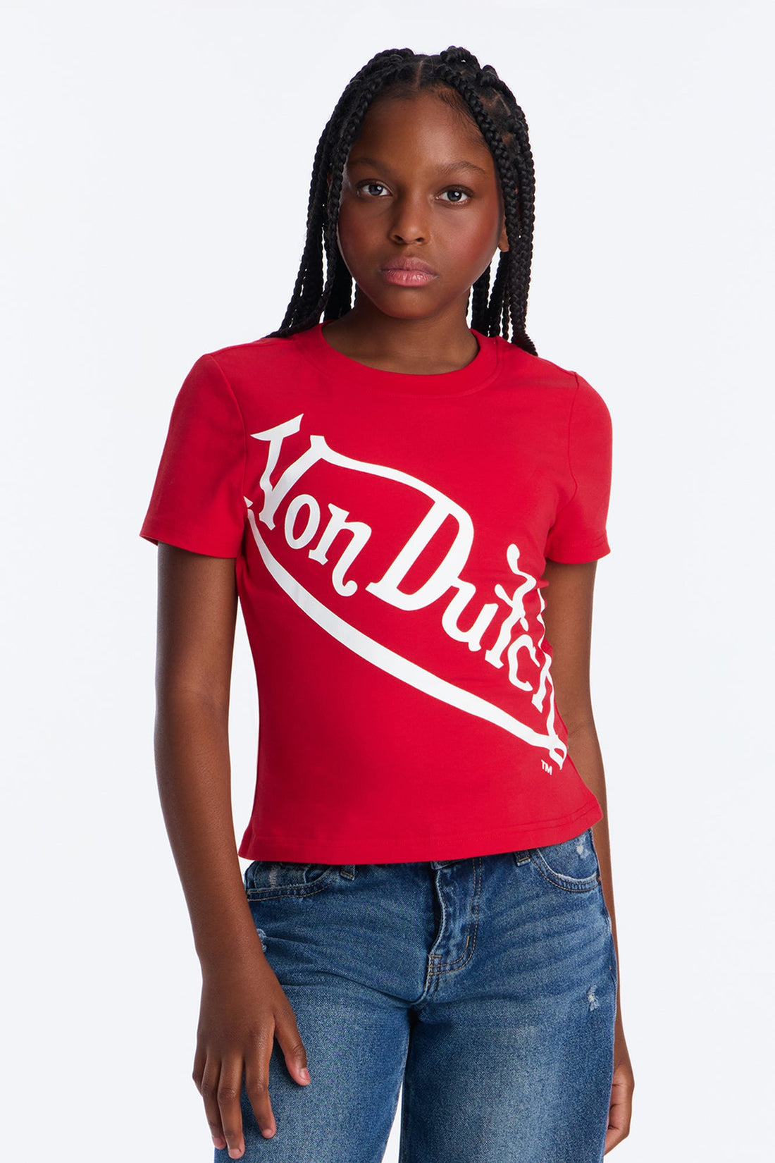 Mini Von Dutch Wrapped Logo Short Sleeve Tee - Red