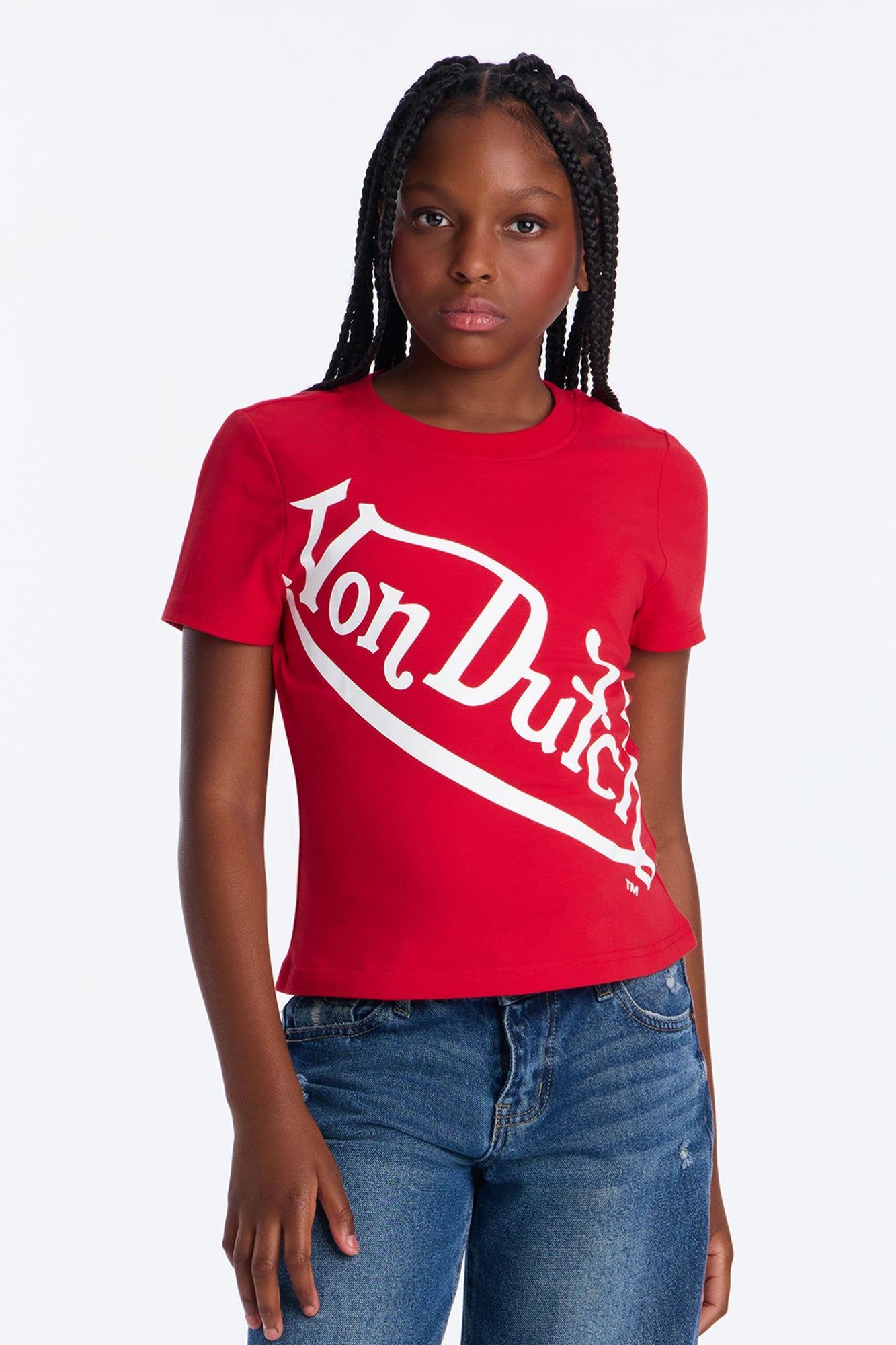 Mini Von Dutch Wrapped Logo Short Sleeve Tee - Red