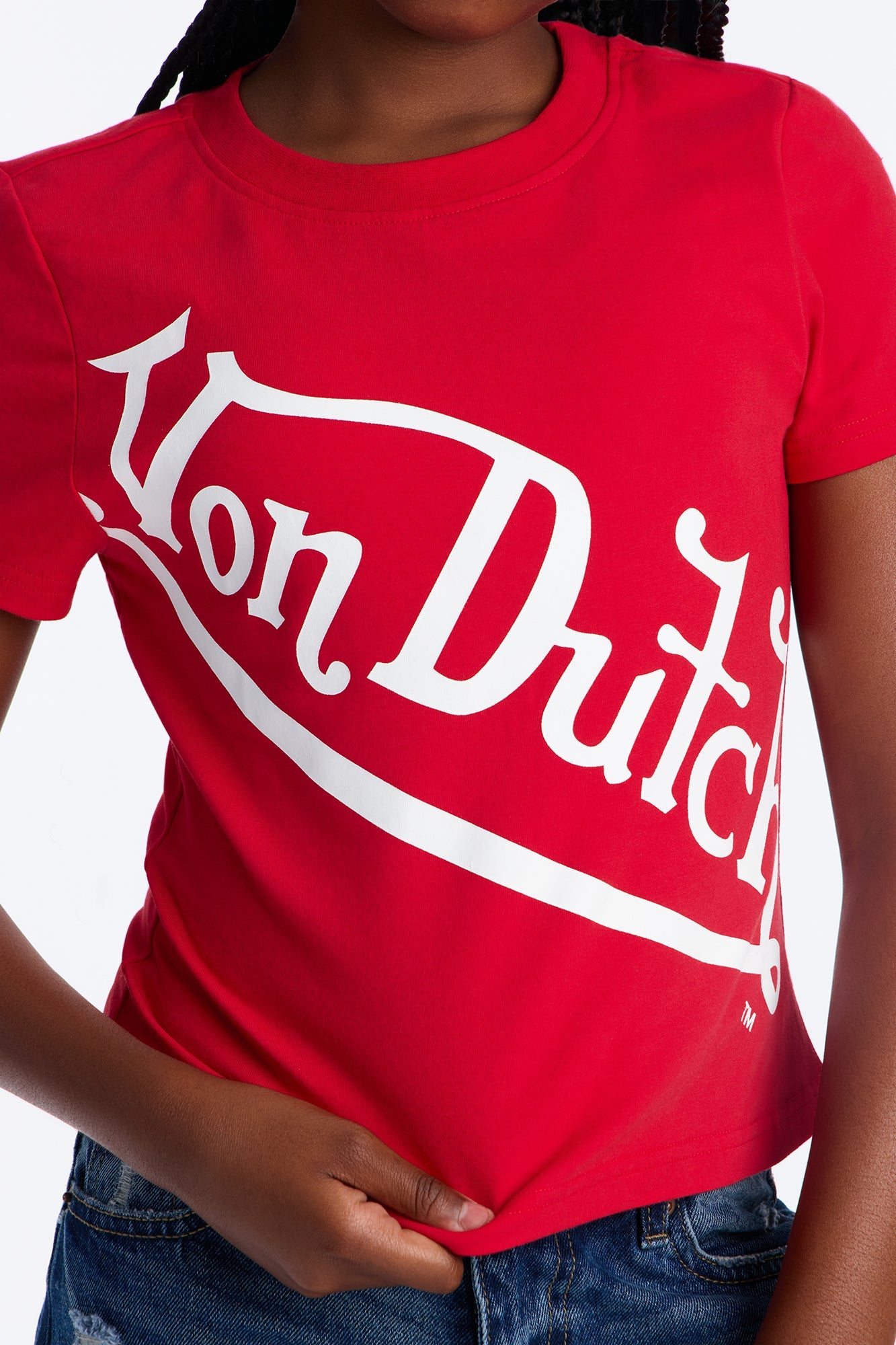 Mini Von Dutch Wrapped Logo Short Sleeve Tee - Red