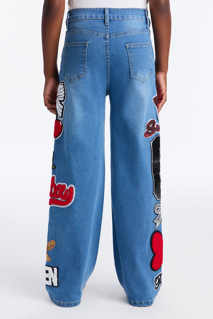 Mini Show Off Your Cheer Wide Leg Jeans - Medium Wash