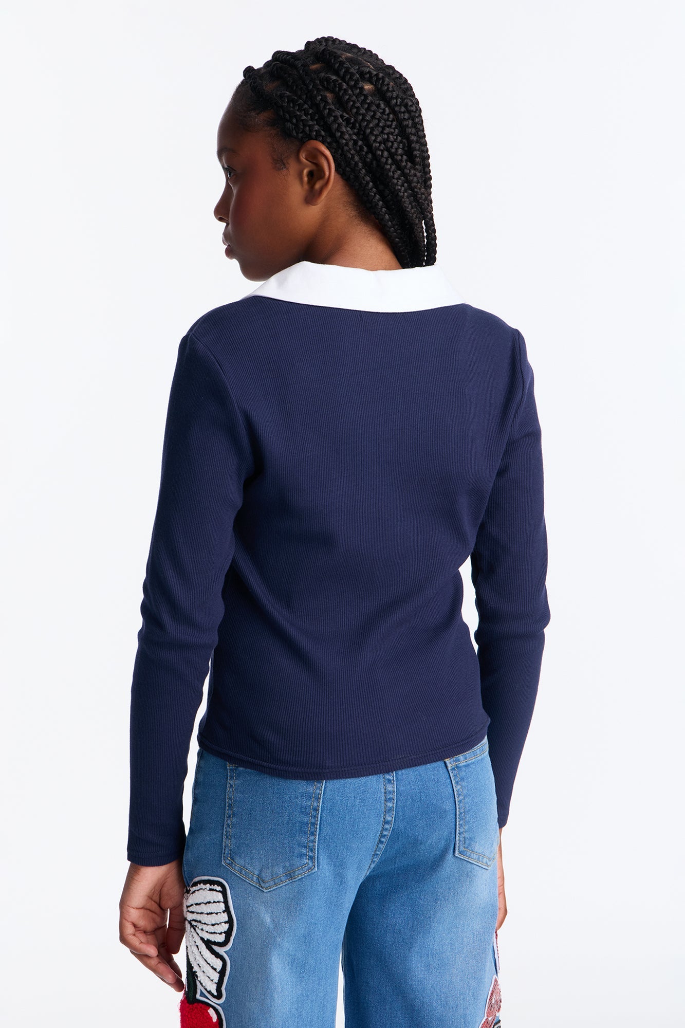 Mini Smart And Pretty Collared Shirt - Navy/combo