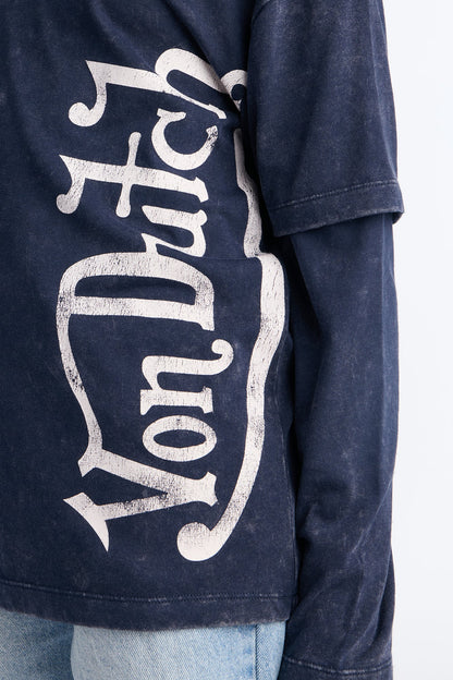 Mini Von Dutch Drip Long Sleeve Tee - Navy