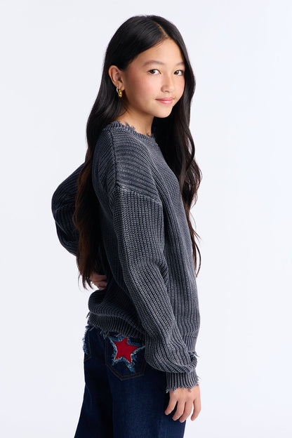 Mini Neli Washed Sweater - Navy