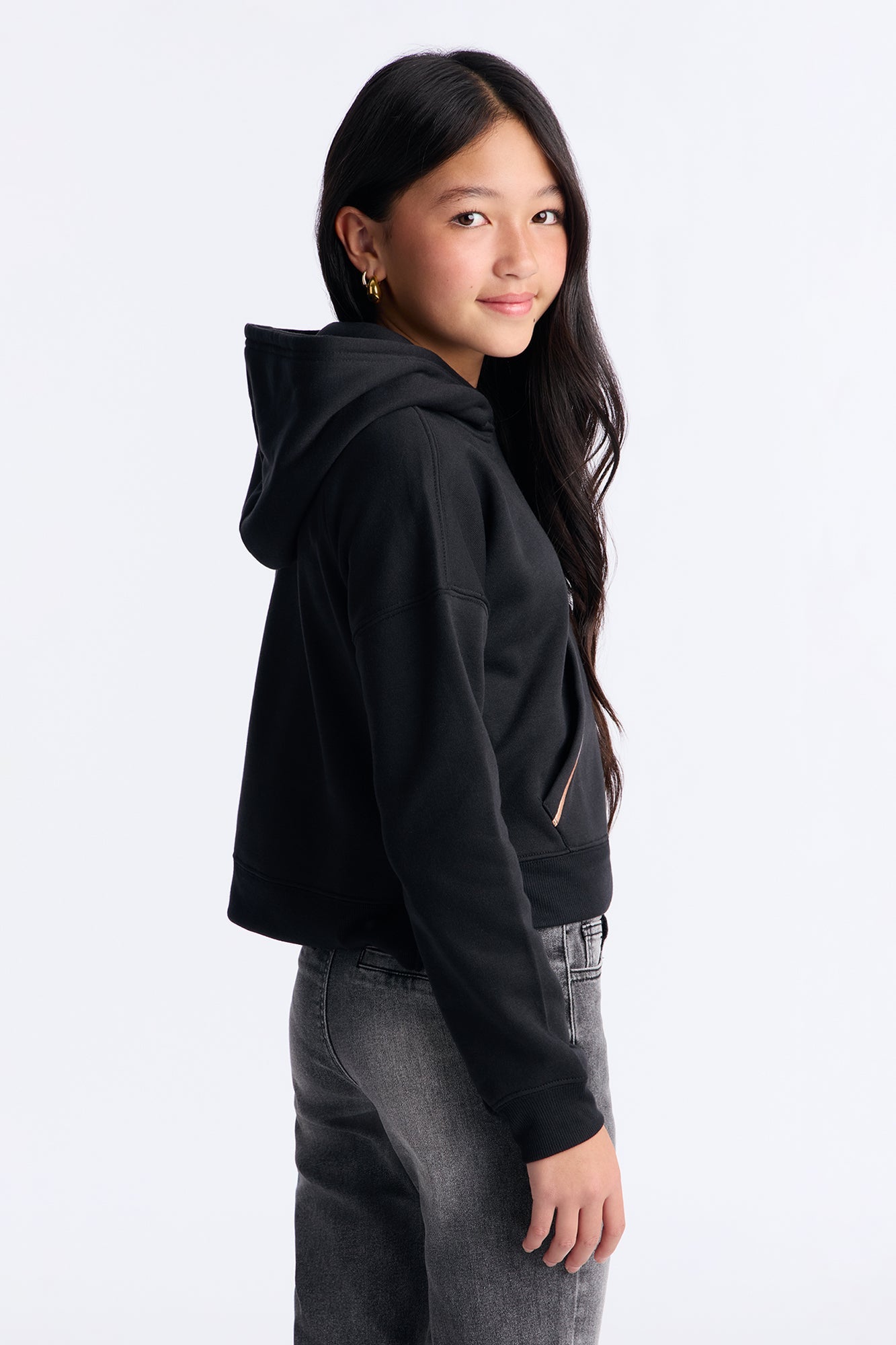 Mini Beautiful Butterfly Pullover Hoodie - Black