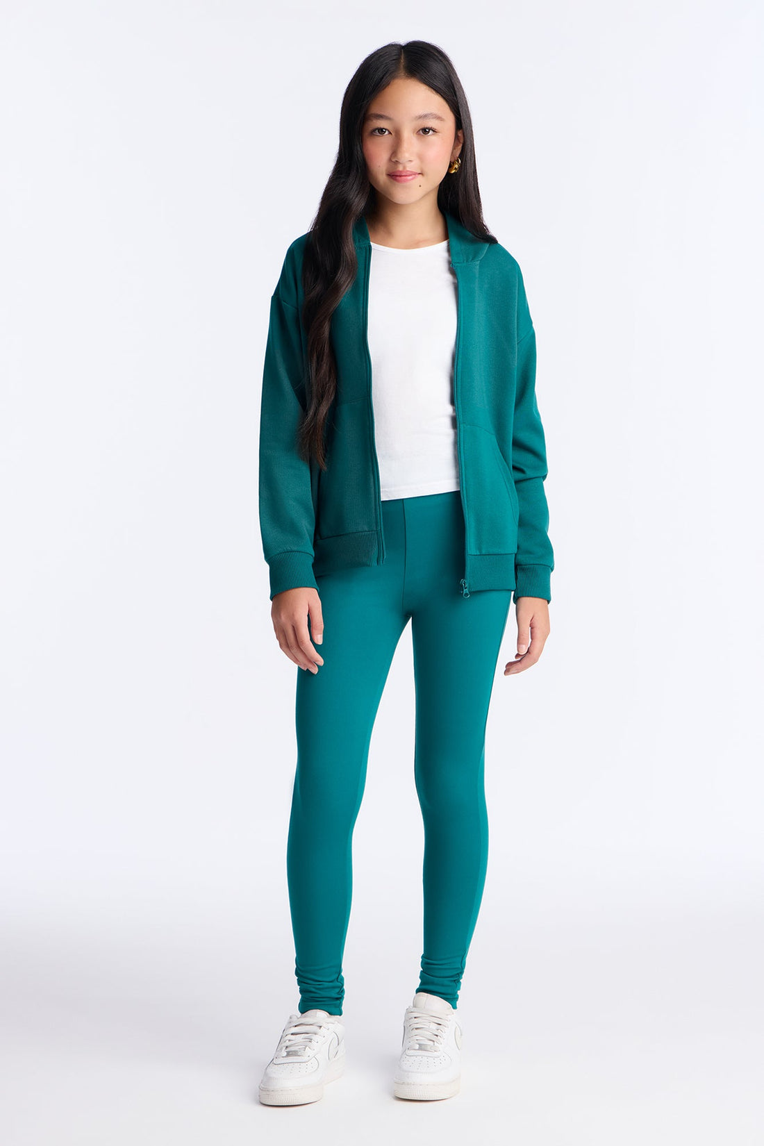 Mini Beckham Zip Up Fleece Pant Set - Hunter