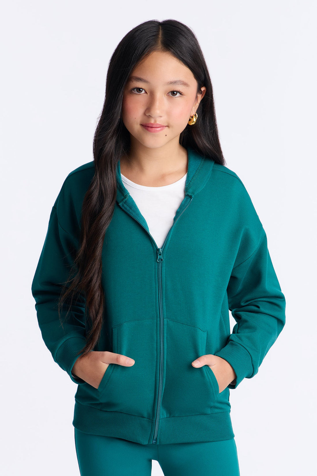 Mini Beckham Zip Up Fleece Pant Set - Hunter