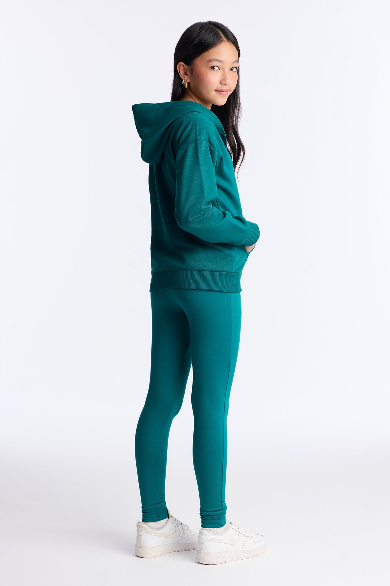 Mini Beckham Zip Up Fleece Pant Set - Hunter