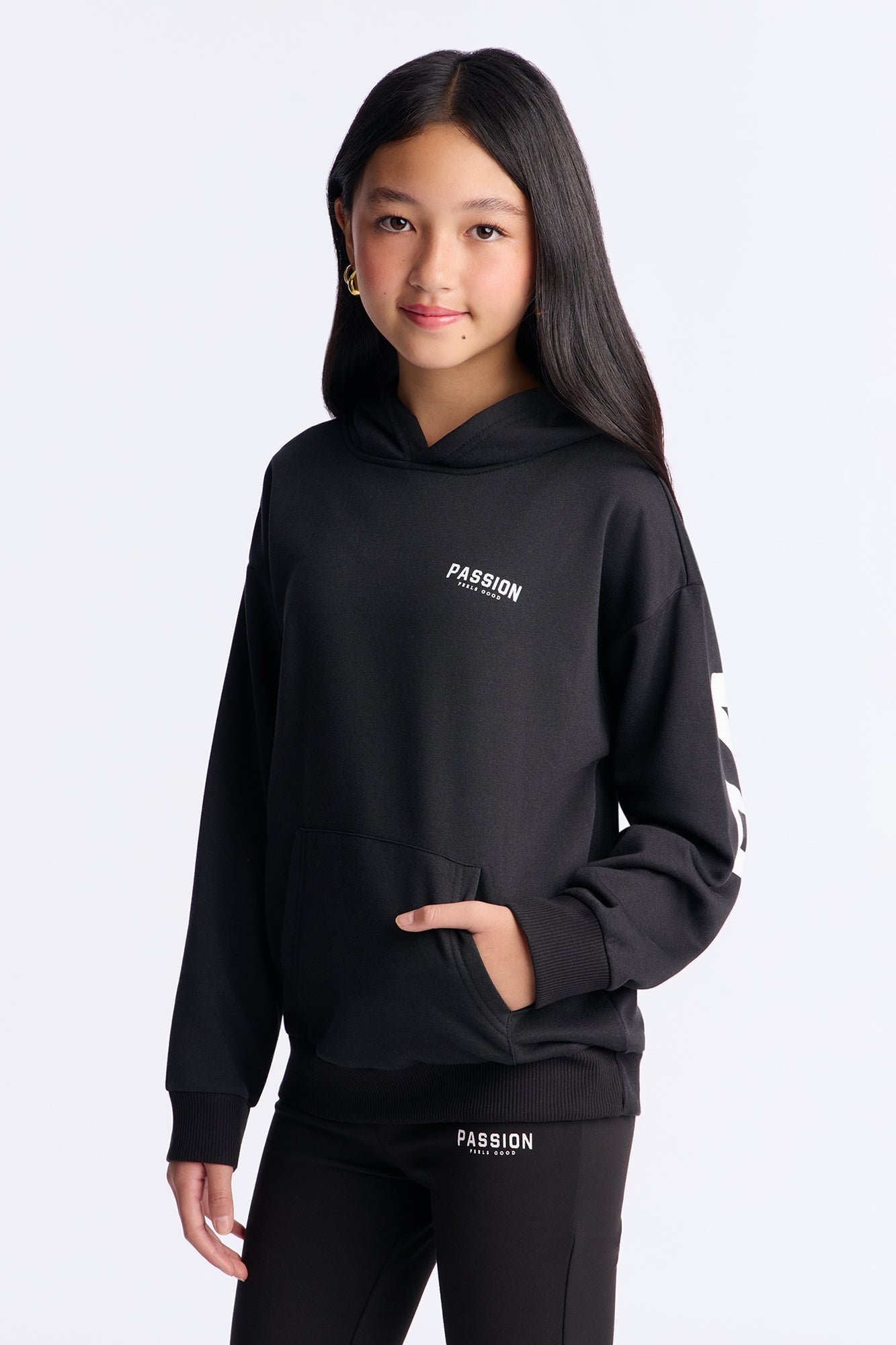Mini Positive Spirit Fleece Pant Set - Black
