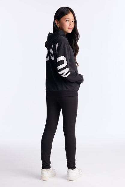 Mini Positive Spirit Fleece Pant Set - Black