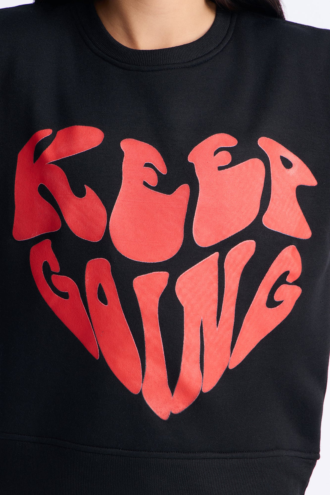 Mini Keep Going Crew Neck Sweatshirt - Black