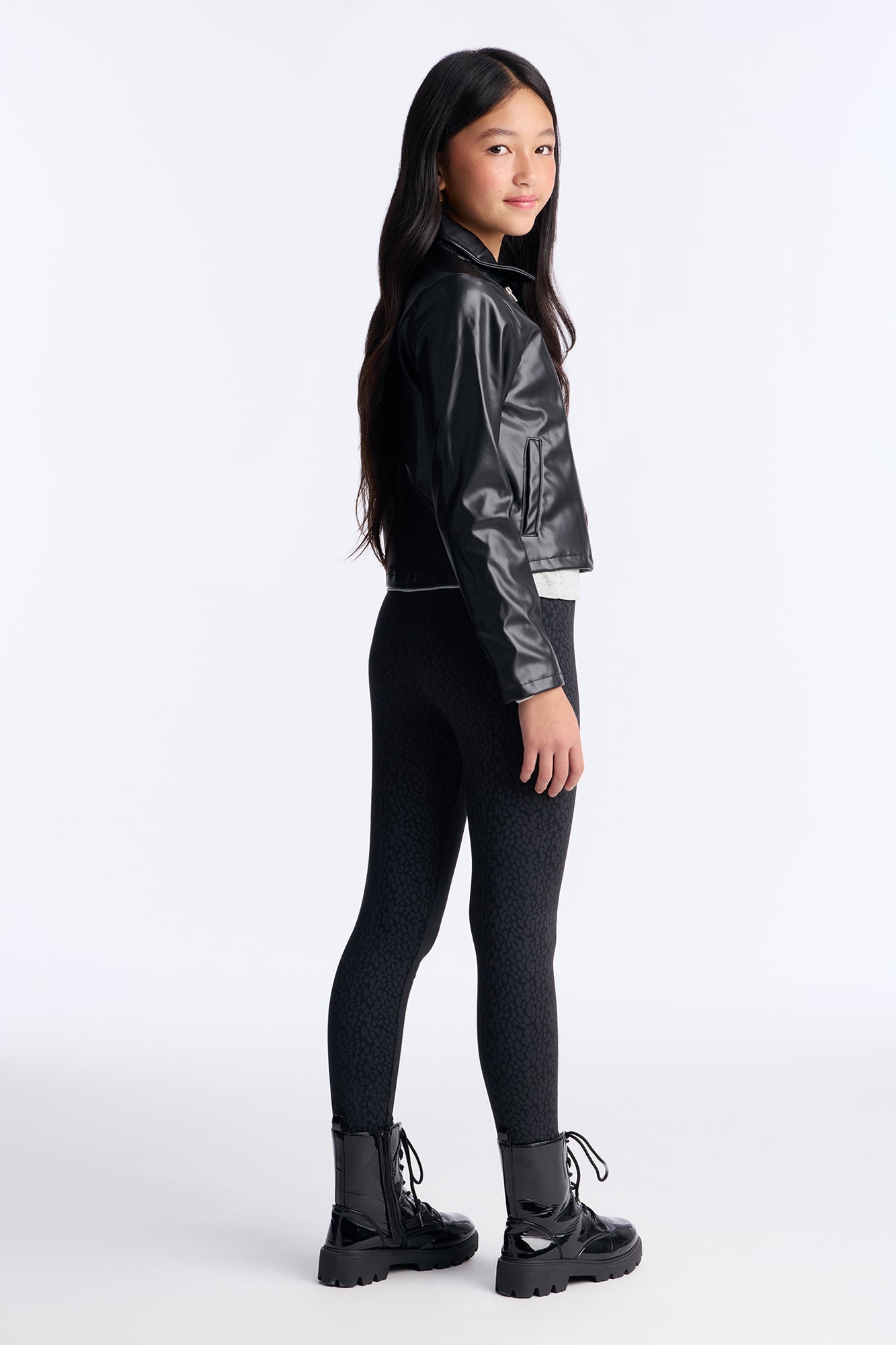 Mini East Coast 3 Piece Moto Jacket And Legging Set - Black/combo