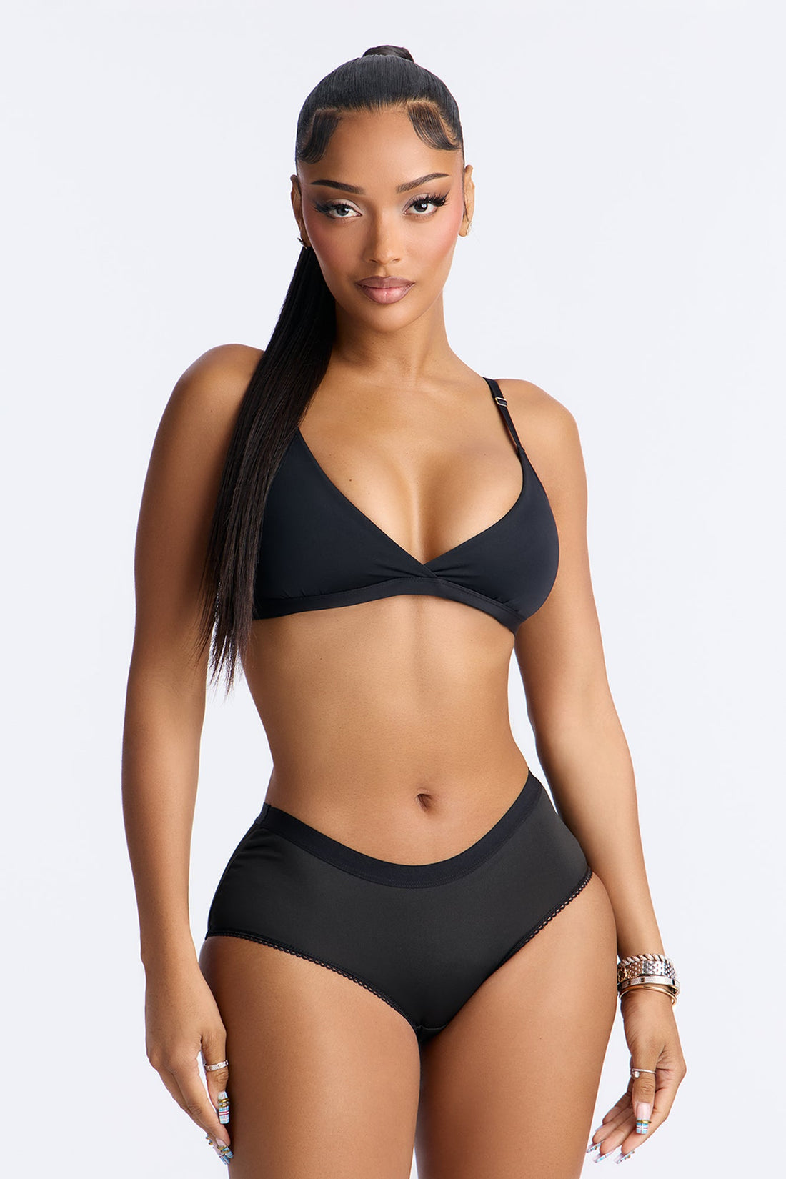 Queen Boyshort - Black/White