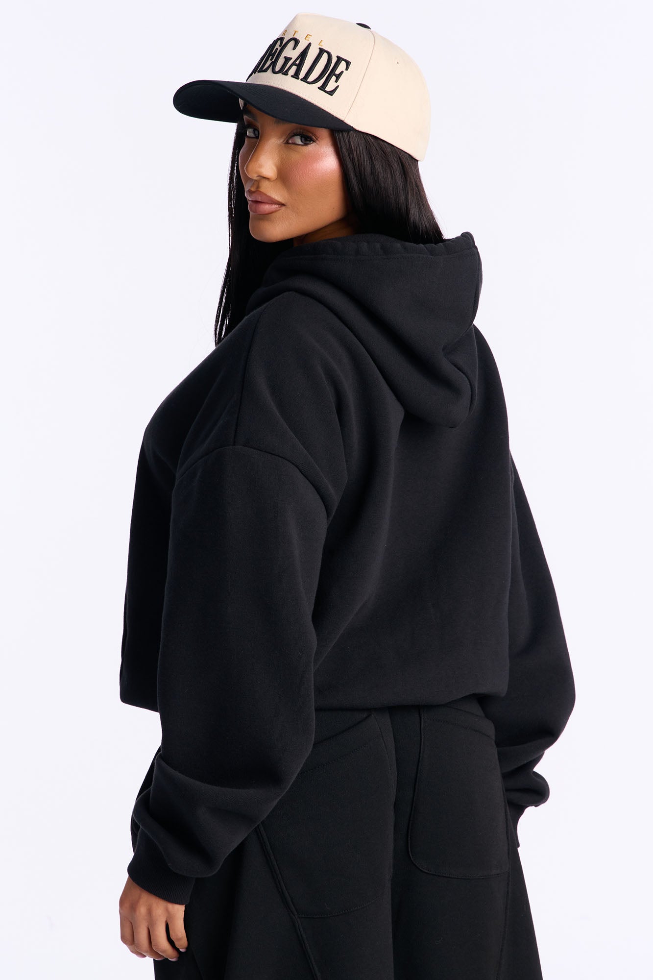 Minimalist Fleece Hoodie Sweatshirt - Black
