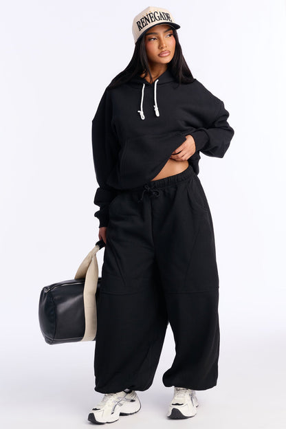Sabrina Fleece Barrel Sweatpants - Black
