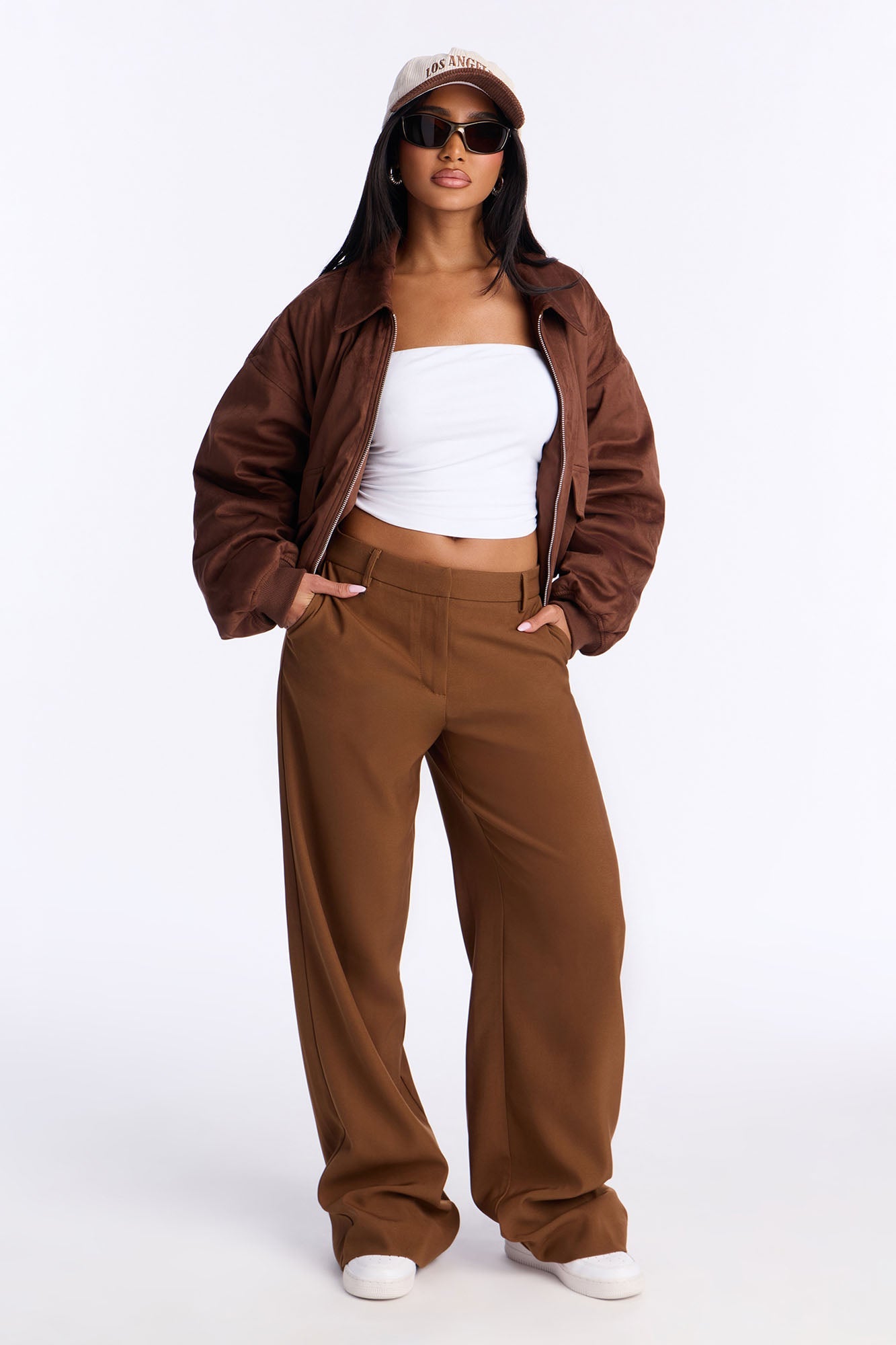 Hannah Crepe Low Rise Trousers 33 - Mocha